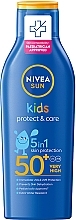 Парфумерія, косметика Дитячий сонцезахисний лосьйон "Захист та догляд" SPF 50+ - NIVEA SUN Kids Protect & Care 5in1