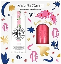 Roger&Gallet Rose - Набор (fr/water/100ml + candle/75g) — фото N1