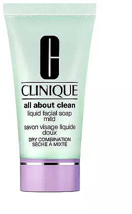 Мило рідке для сухої та комбінованої шкіри - Clinique All About Clean Liquid Facial Soap Mild (міні) — фото N1