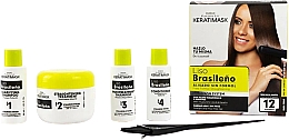 Набор для выпрямления волос, 6 продуктов - Placenta Life Keratimask Straightening Kit — фото N2