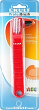 Щітка для очищення зубних протезів, червона - Ekulf — фото N1
