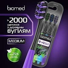 Набор зубных щеток средней жесткости, 3 шт. - Biomed Black 2+1 Toothbrush — фото N4