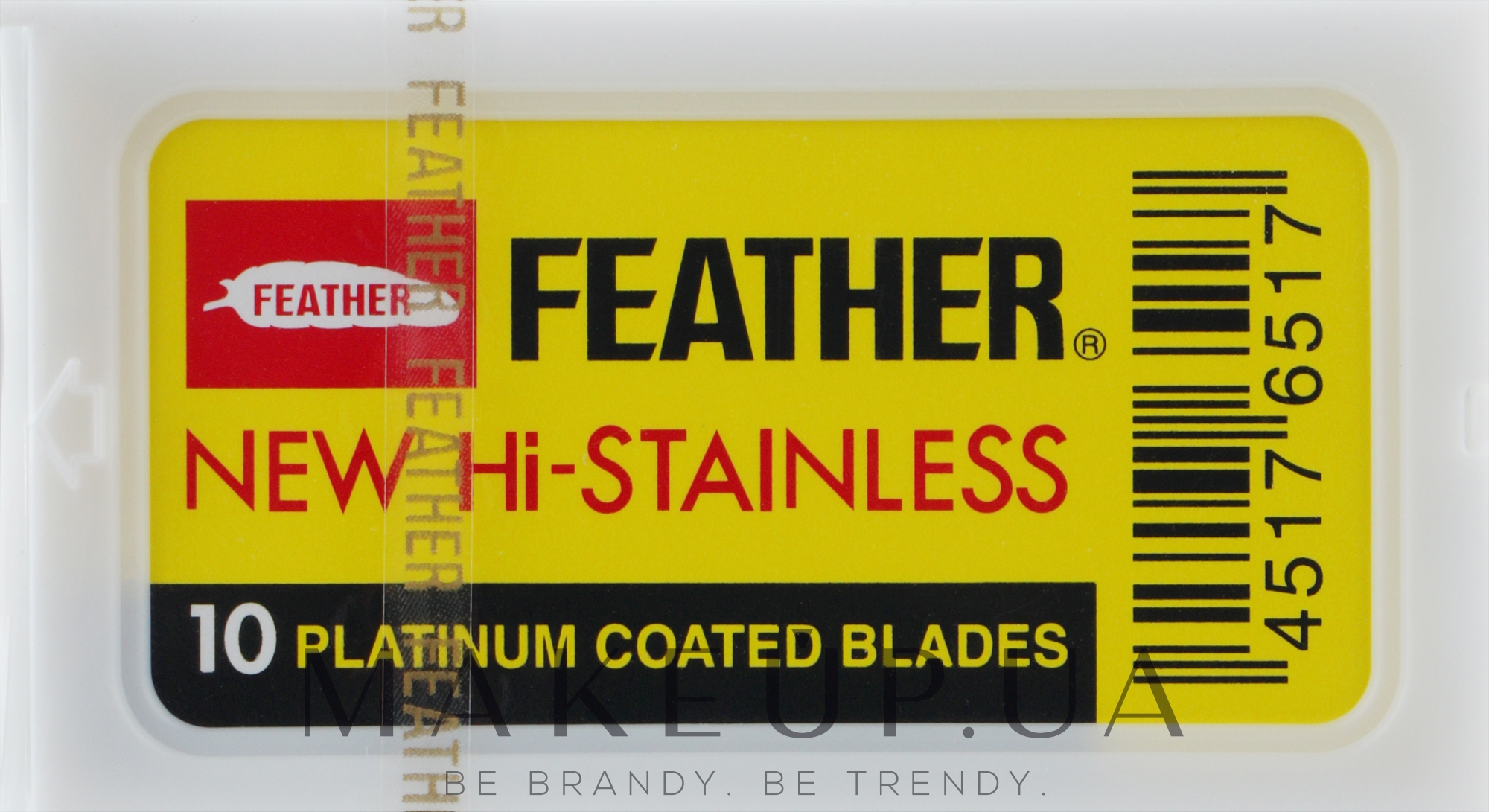 Сменные двусторонние лезвия для классической бритвы 81-S, 10 шт. - Feather 81-S Hi-stainles — фото 10шт