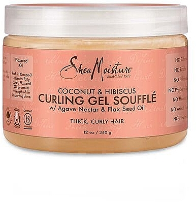 Гель-суфле для укладки вьющихся волос "Кокос и гибискус" - Shea Moisture Coconut & Hibiscus Curling Gel Souffle — фото N1