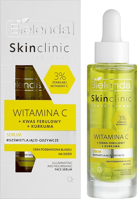 Освітлювальна та живильна сироватка для обличчя, з вітаміном С - Bielenda Skin Clinic Professional — фото N2