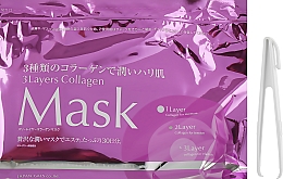 Маска для обличчя "Три шари колагену" - Japan Gals 3 Layers Collagen Mask — фото N2