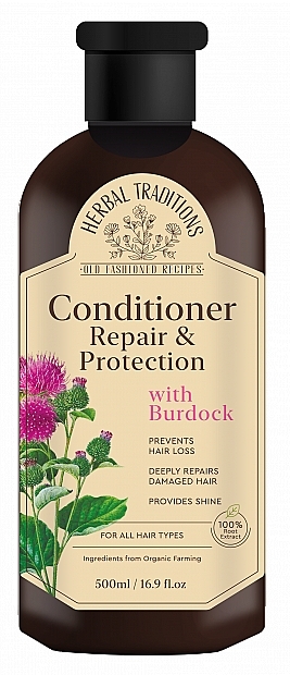 Відновлювальний і захисний кондиціонер для волосся з реп'яхом - Herbal Traditions Repair & Protection Conditioner — фото N1