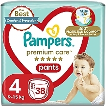 Підгузки-трусики Premium Care Pants Maxi 4 (9-15 кг), 38 шт - Pampers — фото N1