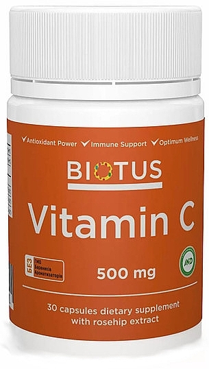 Диетическая добавка "Витамин С", 500 мг - Biotus Vitamin C — фото N1