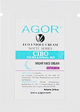 Парфумерія, косметика Крем нічний для сухої та нормальної шкіри - Agor Notte Cibo Night Face Cream (пробник)