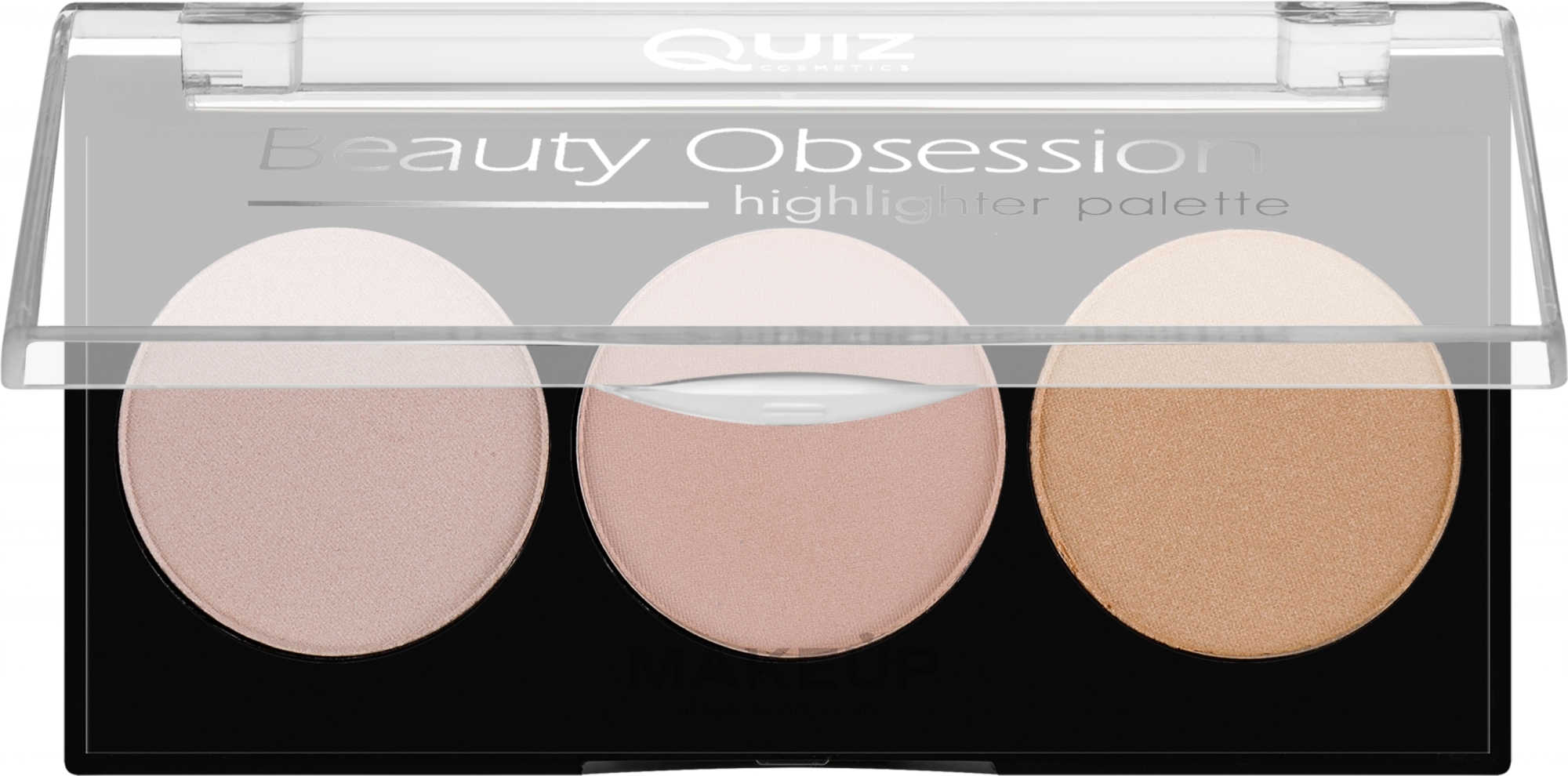 Палетка хайлайтеров для лица - Quiz Cosmetics Beauty Obsession Palette 61 Highlighter — фото 01
