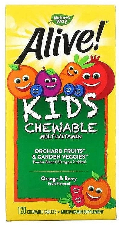 Жувальні мультивітаміни для дітей "Вишня, виноград та апельсин" - Nature’s Way Alive! Kids Premium Multivitamin Gummy — фото N1