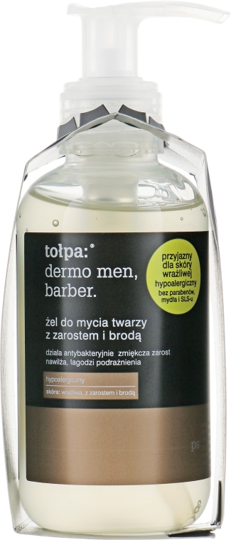 Очищувальний гель для обличчя і бороди - Tolpa Dermo Men Barber Face and Beard Gel Wash — фото N2