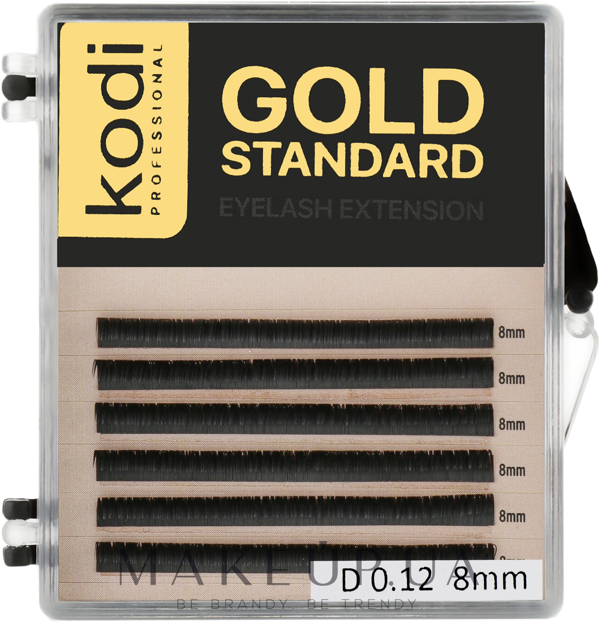 Накладні вії Gold Standart D 0.12 (6 рядів: 8 мм) - Kodi Professional — фото 1уп