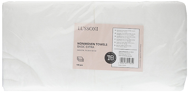 Одноразові неткані перфоровані рушники Basic Extra, 70х50 см - Lussoni Nonwoven Towels — фото N1