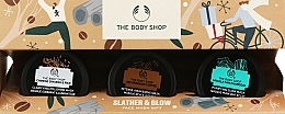 Набор - The Body Shop Slather & Glow Face Mask Gift (mask/3x15ml + acc/1pcs) — фото N1