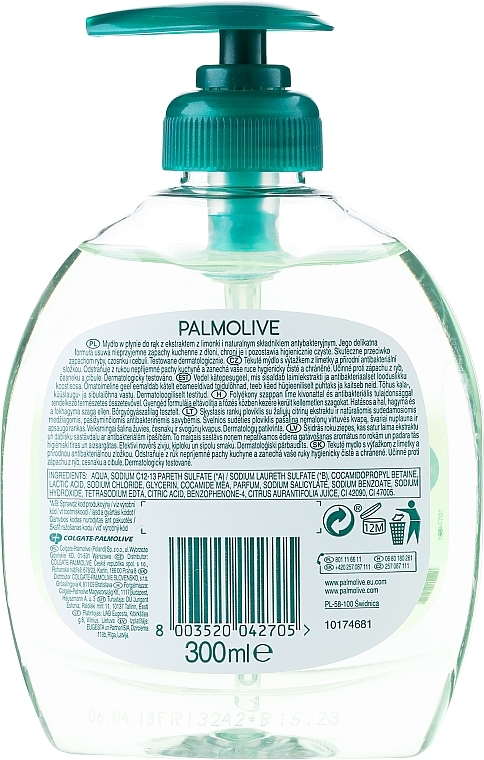Рідке мило для рук антибактеріальне "Нейтралізатор запахів для кухні" з екстрактом лайма - Palmolive Kitchen Odor Neutralizing — фото N6
