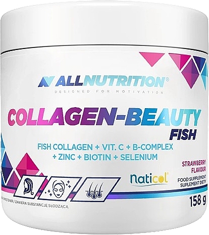 Пищевая добавка со вкусом клубники "Рыбный коллаген" - Allnutrition Collagen-Beauty Fish Suplement Diety  — фото N1