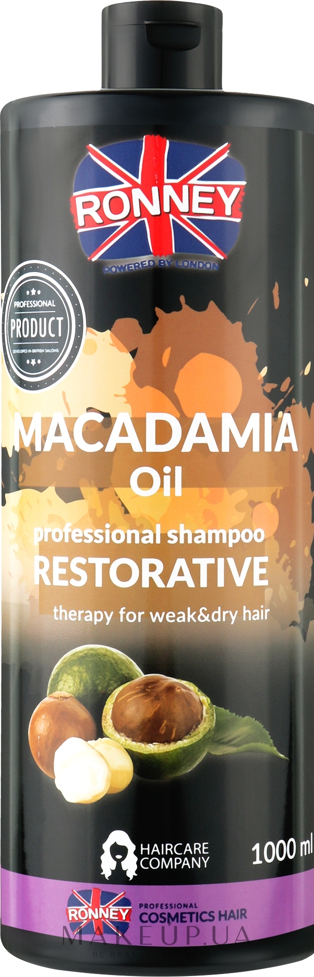 Шампунь с маслом макадамии для сухих и ослабленных волос - Ronney Professional Macadamia Oil Restorative Szampoo — фото 300ml