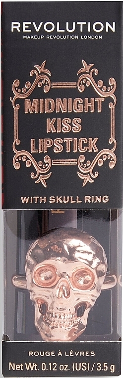 Помада для губ - Makeup Revolution Midnight Kiss Lipstick With Skull Ring  — фото N3