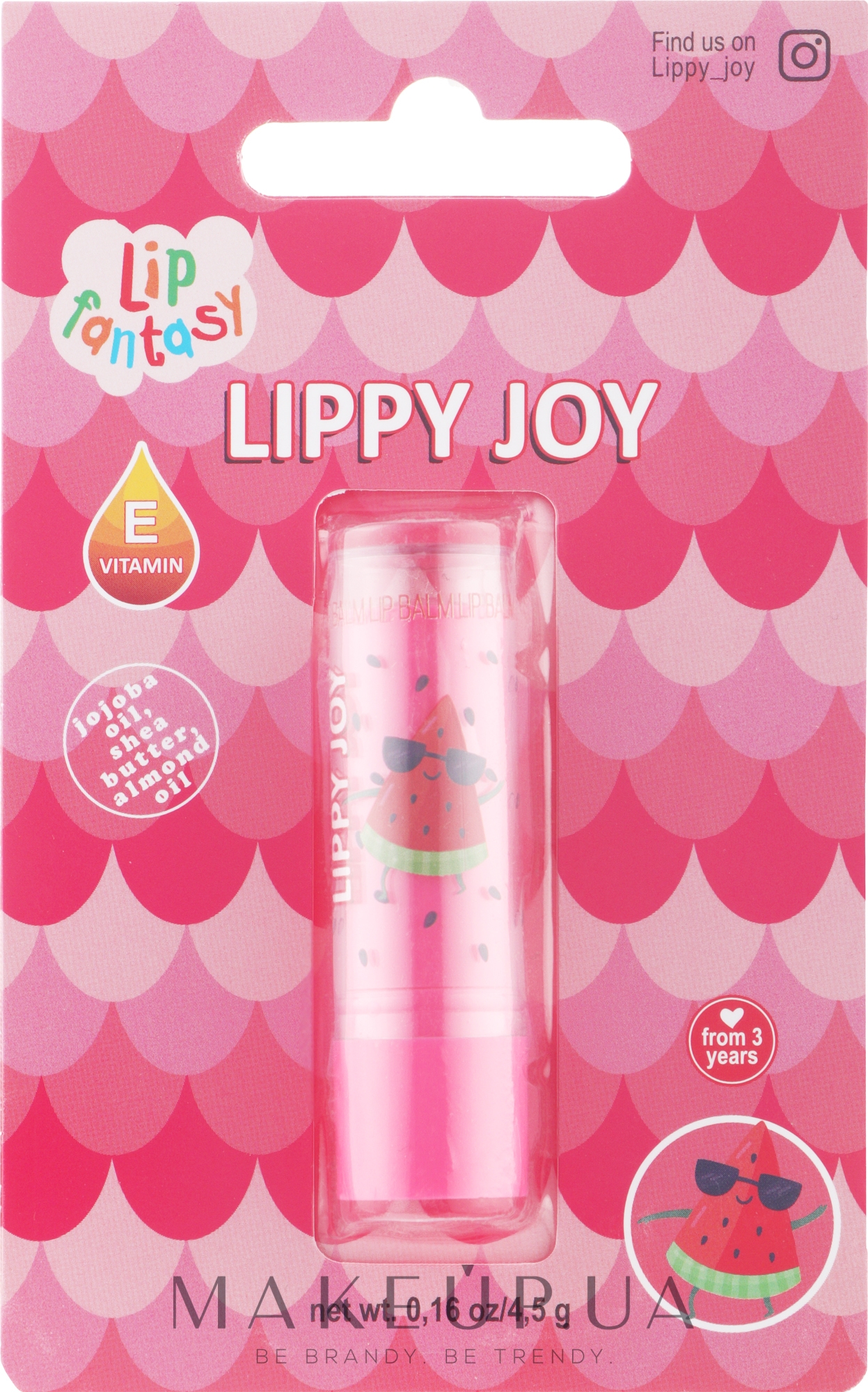 Дитячий бальзам для губ "Lip Fantasy", з ароматом кавуна - Ruby Rose Lippy Joy — фото 4.5g