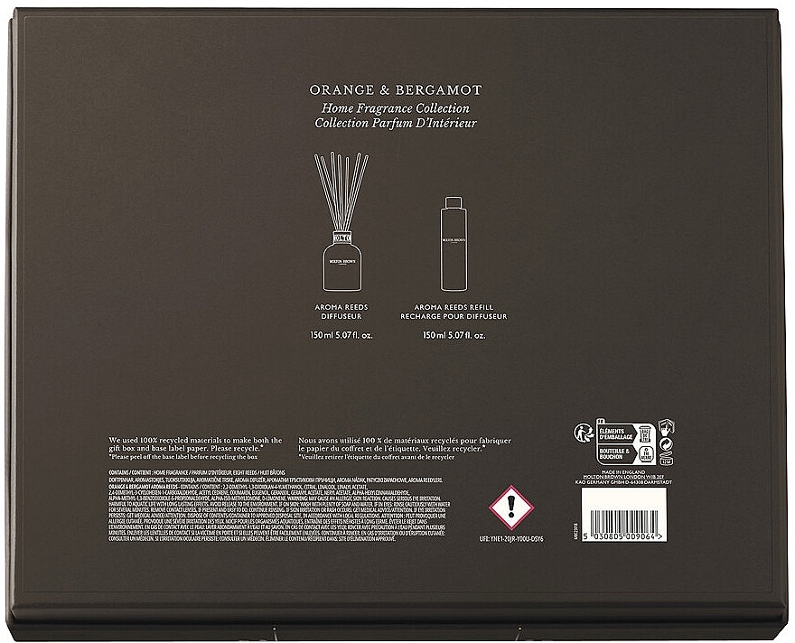 Molton Brown Orange & Bergamot Home Fragrance Gift Set - Набор (diffuser/150ml + diffuser/refill/150ml) — фото N2