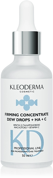 Капли для лица с гиалуроновой кислотой и витамином C - KleoDerma Firming Concentrate Dew Drops + HA+C — фото N1