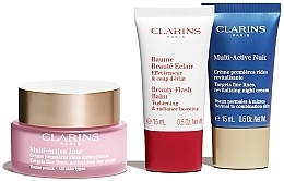 Набір - Clarins Multi-Active Collection 2023 Set (day/cream/50ml + night/cream/15ml+balm/15ml+bag) — фото N2