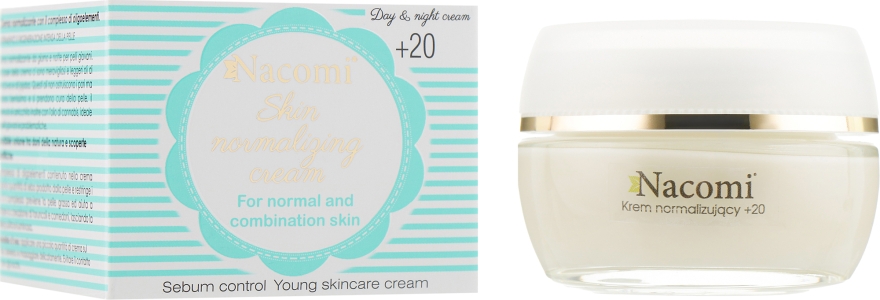 Дневной крем для лица - Nacomi Normalizing Cream 20+