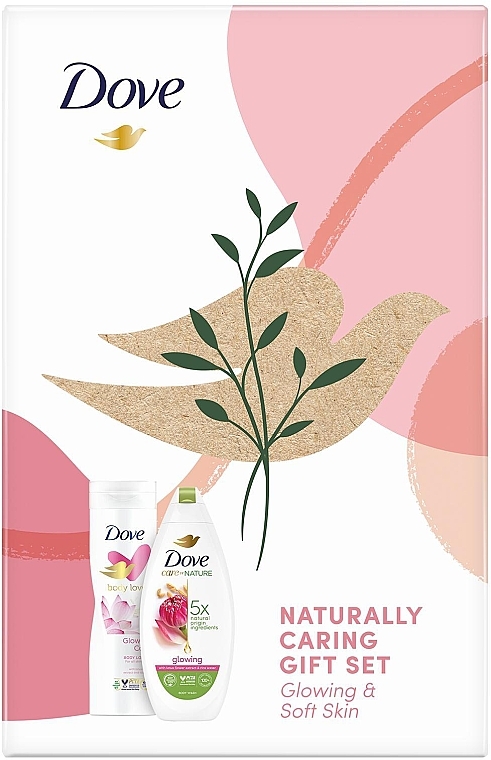 Набор - Dove Naturally Caring Gift Set (b/wash/250ml + b/lot/225ml) — фото N1
