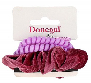 Набір з 5 резинок для волосся, FA-5833, бордово-бузковий - Donegal — фото N1