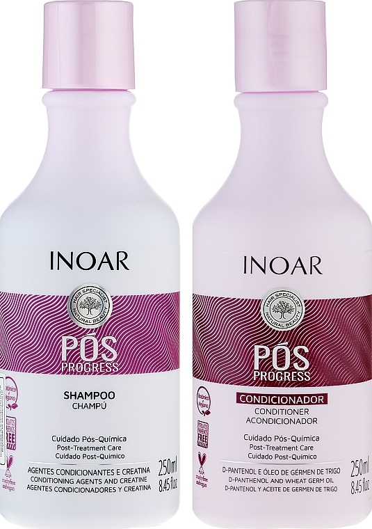 УЦІНКА Набір для волосся з рідким шовком - Inoar Pos Progress Kit (shm/250ml + conditioner/250ml) * — фото N1