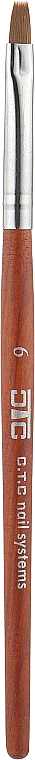 Кисть для геля №6, коричневая ручка - C.T.C Nail Systems — фото N1
