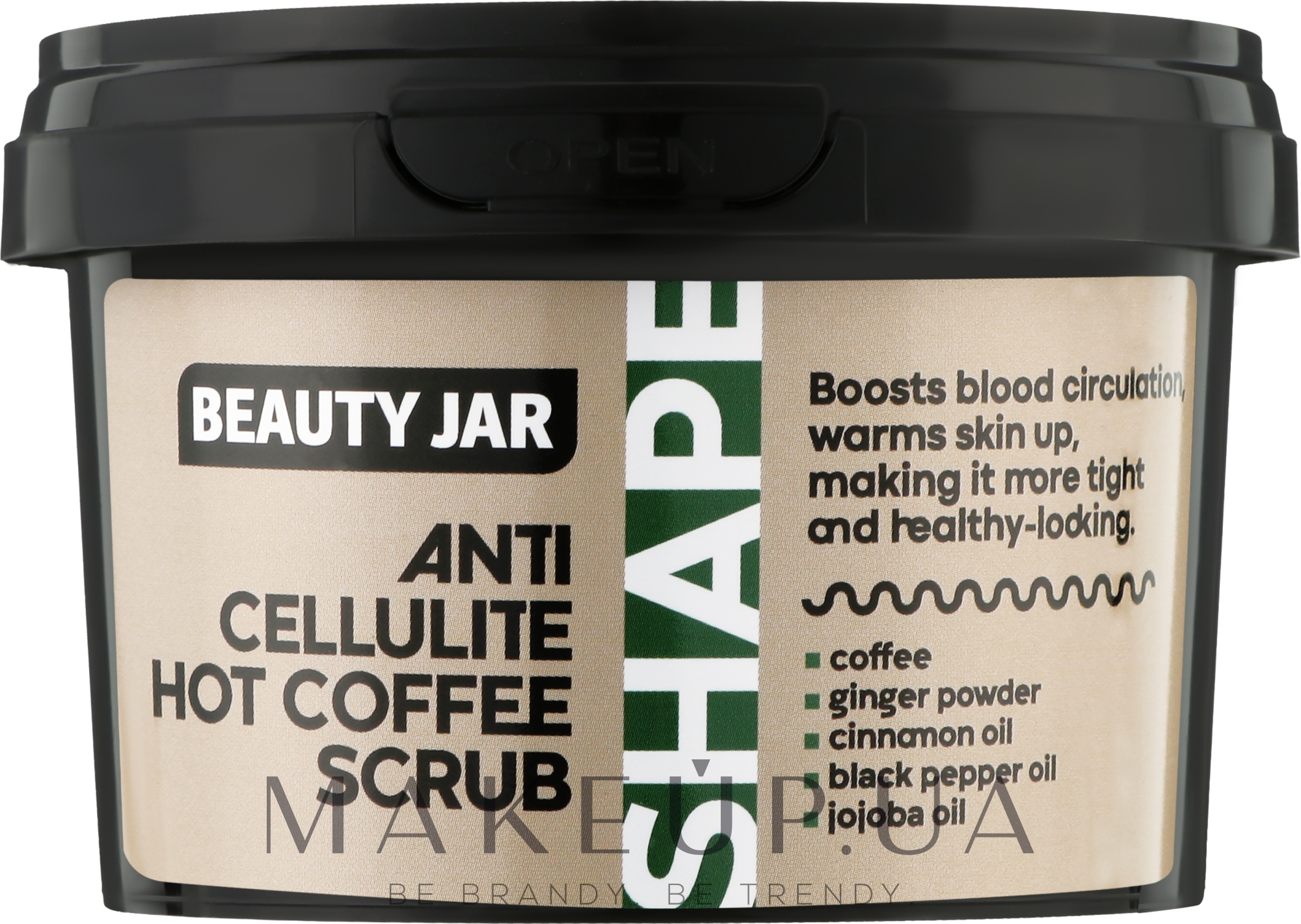 Антицеллюлитный скраб для тела - Beauty Jar Shape Anti-Cellulite Hot Coffee Scrub — фото 250g