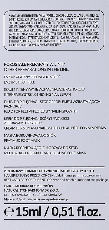 Концентрована сироватка для догляду за нігтями при симптомах оніхолізису - Farmona Professional Podologic Medical Concentrated Serum For Nails With Symptoms Of Onycholysis — фото N2