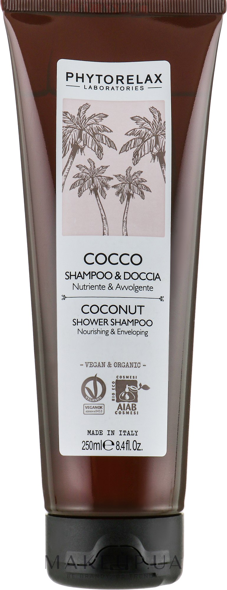 Шампунь-гель для душу поживний COCONUT Vegan&Organic PhL - Phytorelax Laboratories Coconut Shower Shampoo — фото 250ml