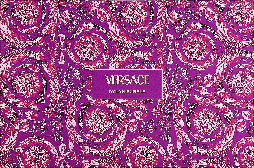 Versace Dylan Purple - Набор (edp/100 ml + edp/5 ml + sh/gel/100 ml + b/lot/100 ml) — фото N2