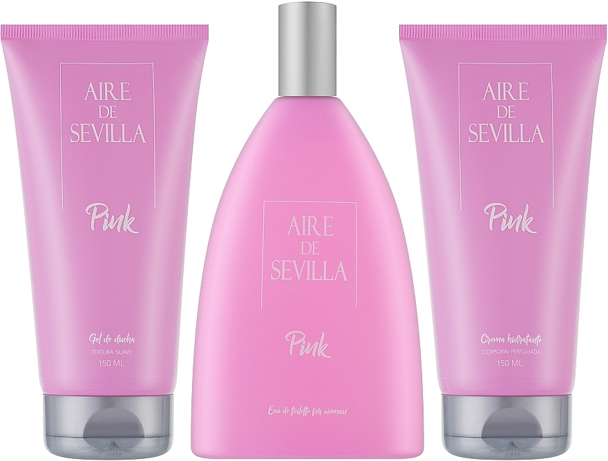 УЦІНКА Instituto Español Aire De Sevilla Pink - Набір (edt/150ml + sh/gel/150ml + b/cr/150ml) * — фото N2