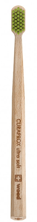 Деревянная зубная щетка с зеленой щетиной - Curaprox Ultra Soft Toothbrush CS Wood — фото N2