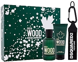 Dsquared2 Green Wood Pour Homme - Набор (edt/100ml + sh/gel/100ml + keychain) — фото N1