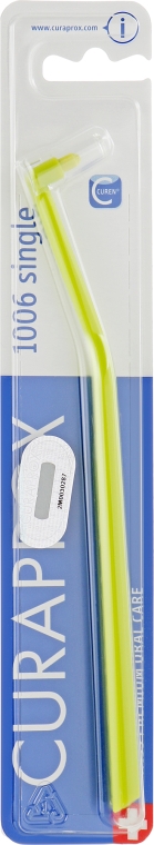 Монопучкова зубна щітка "Single CS 1006", салатова - Curaprox — фото N1