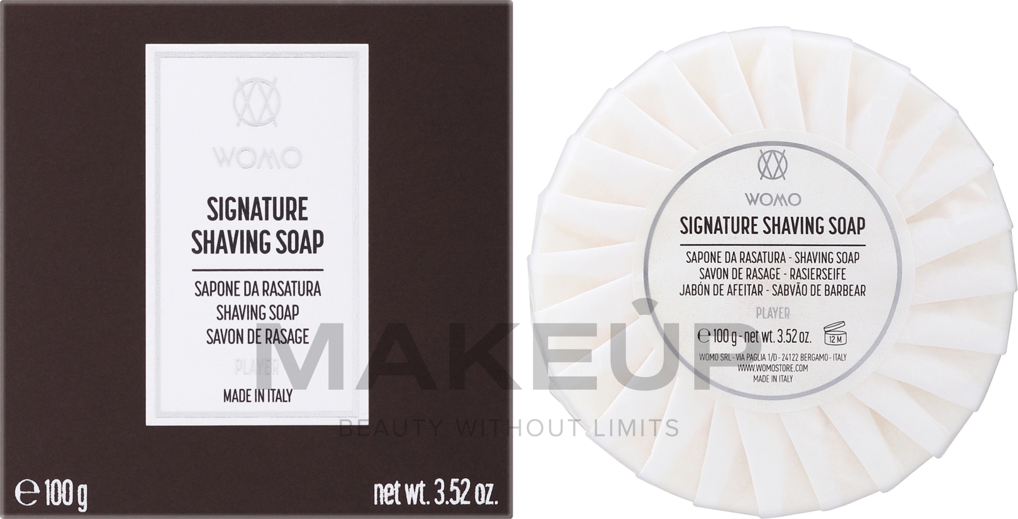 Запасний блок мила для гоління - Womo Signature Shaving Soap Refill Player — фото 100g