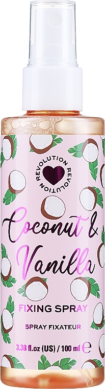 Спрей, фіксуючий макіяж - I Heart Revolution Fixing Spray Vanilla & Coconut — фото N1