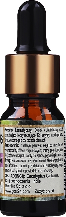 Натуральное масло "Эвкалипт" - Biomika Eukaliptus Oil (с пипеткой) — фото N2