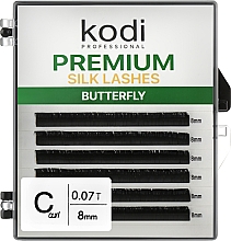 Парфумерія, косметика Накладні вії Butterfly Green C 0.07 (6 рядів: 8 мм) - Kodi Professional