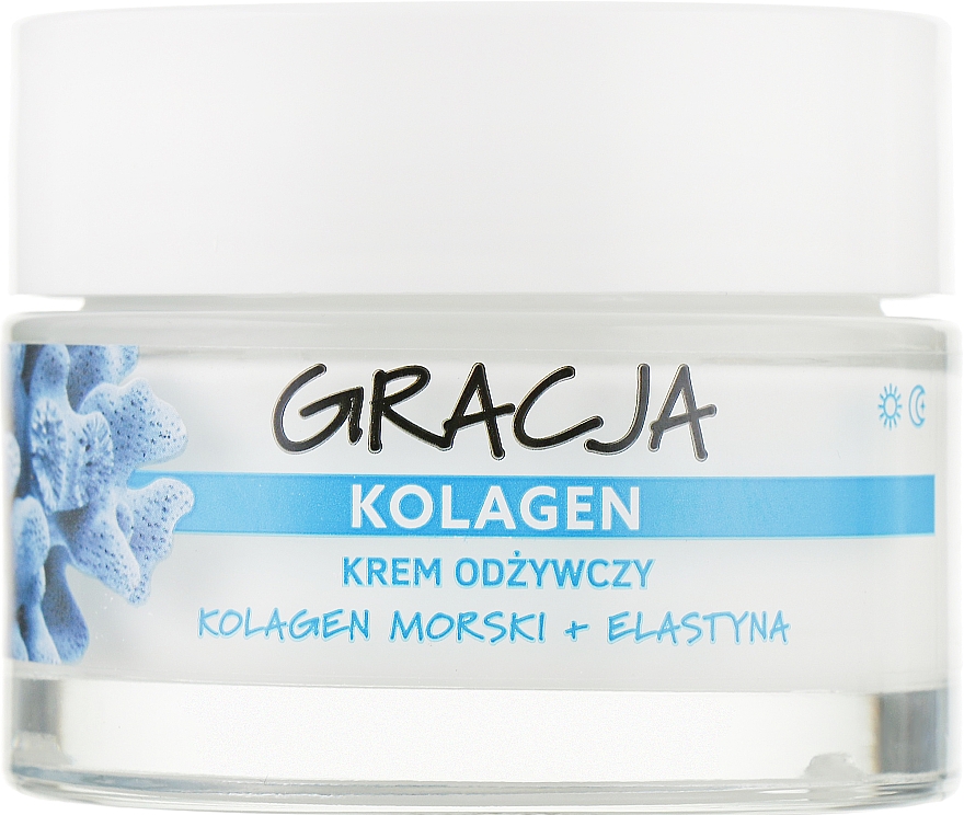 Поживний крем проти зморшок з морським колагеном і еластином - Miraculum Gracja Sea Collagen And Elastin Anti-Wrinkle Day/Night Cream — фото N2