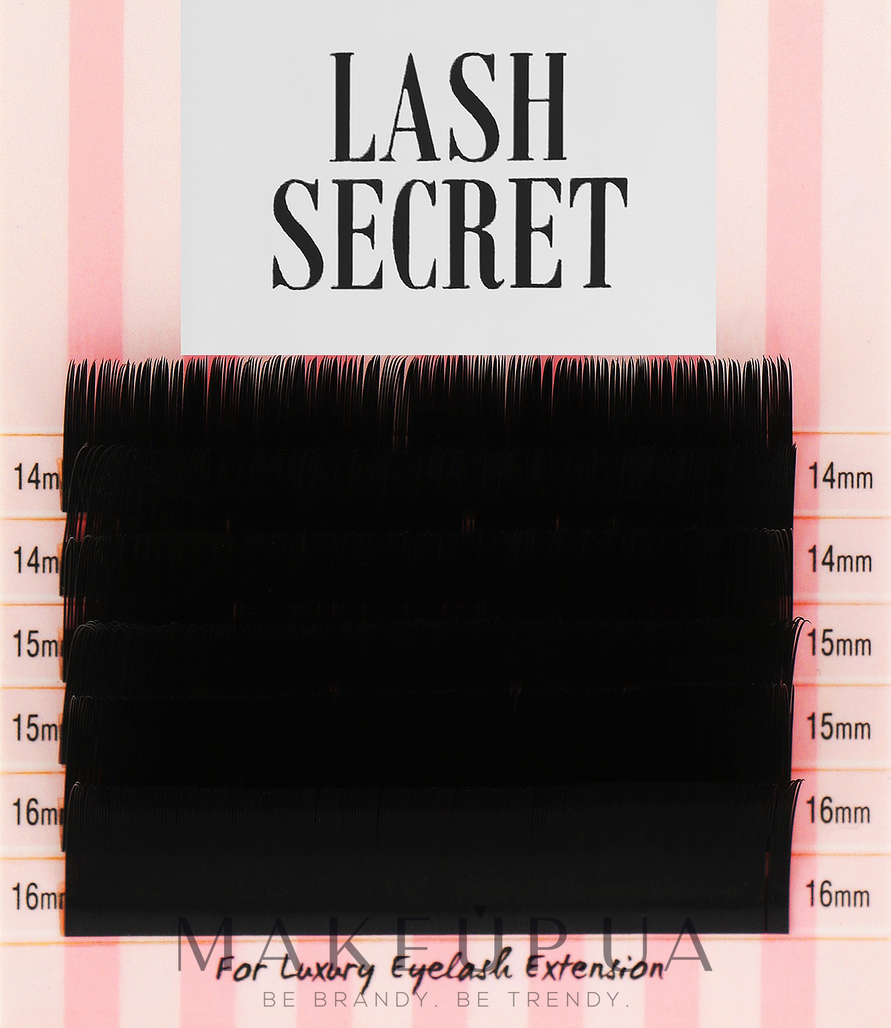 Накладні вії, чорні, мікс, 6 ліній (0.15, C, (14,15,16)) - Lash Secret — фото 1уп