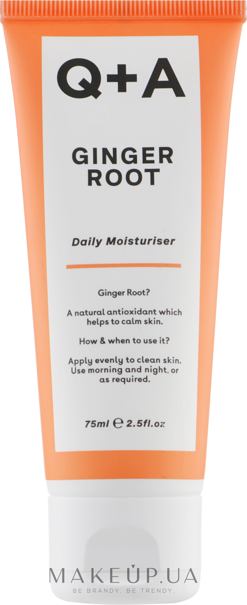 Зволожувальний крем для обличчя - Q+A Ginger Root Daily Moisturiser — фото 75ml