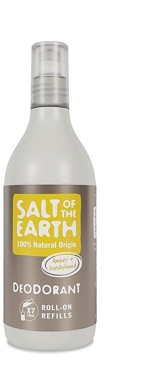Натуральний кульковий дезодорант - Salt of the Earth Amber & Sandalwood Natural Roll-On Deo Refill — фото N1