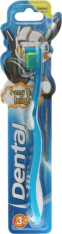 Зубная щетка для детей 3+ Funny Time, синяя - Dental Toothbrus Kids — фото N1